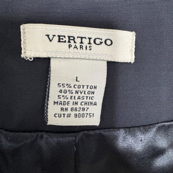 Vintage Y2K Vertigo Paris Black Double Breast Knee Length Trench Coat Size Large - Picture 16 of 16